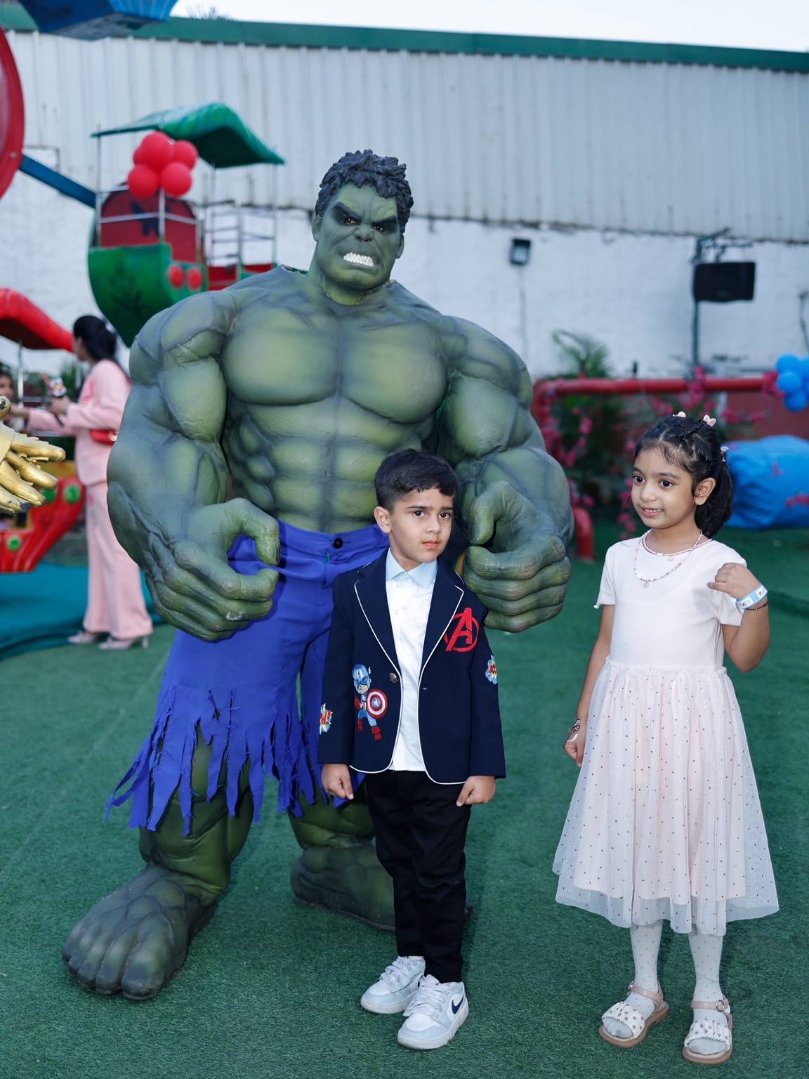 Kids with superhero character