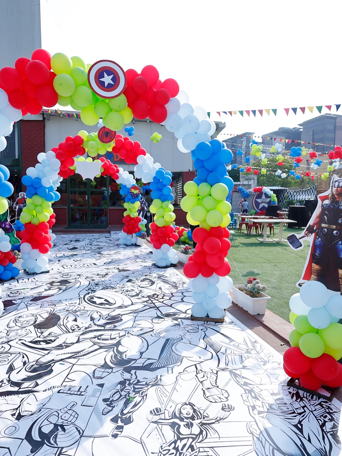Colorful balloon decoration for event